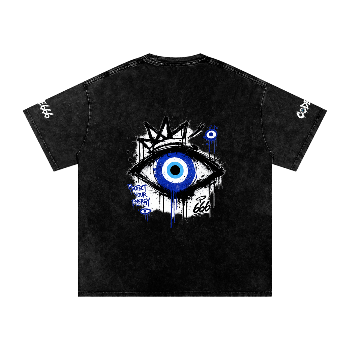 PROTECT YOUR ENERGY : Snow Washed Oversized Cotton T-Shirt