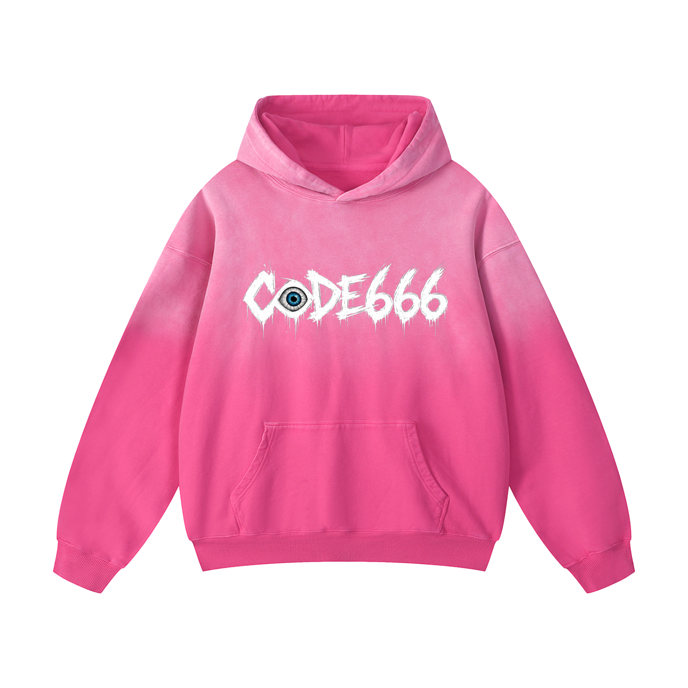 CODE666: Heavyweight Sunfade Oversized Hoodie PINK
