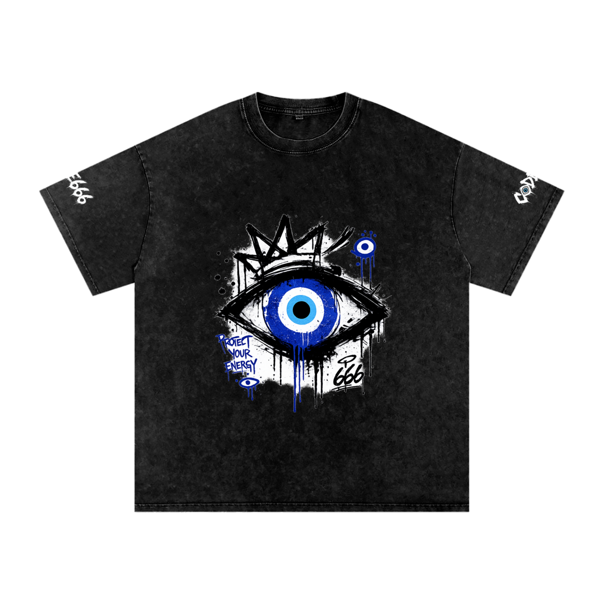 PROTECT YOUR ENERGY : Snow Washed Oversized Cotton T-Shirt