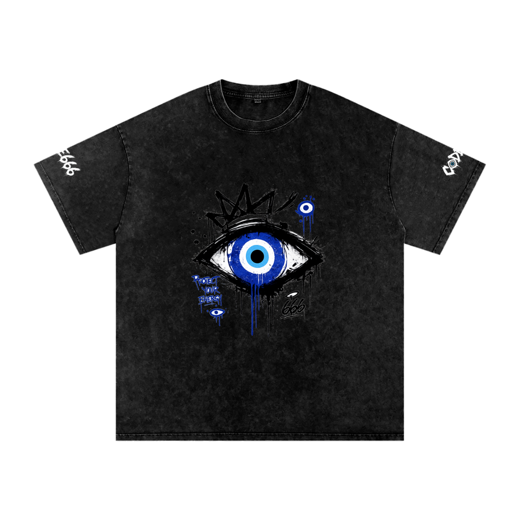 PROTECT YOUR PEACE: Snow Washed Oversized Cotton T-Shirt
