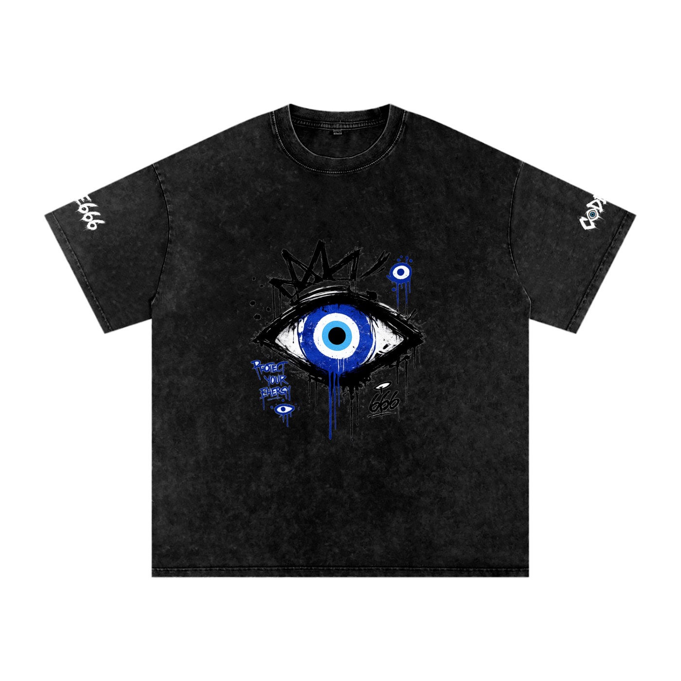 PROTECT YOUR PEACE: Snow Washed Oversized Cotton T-Shirt